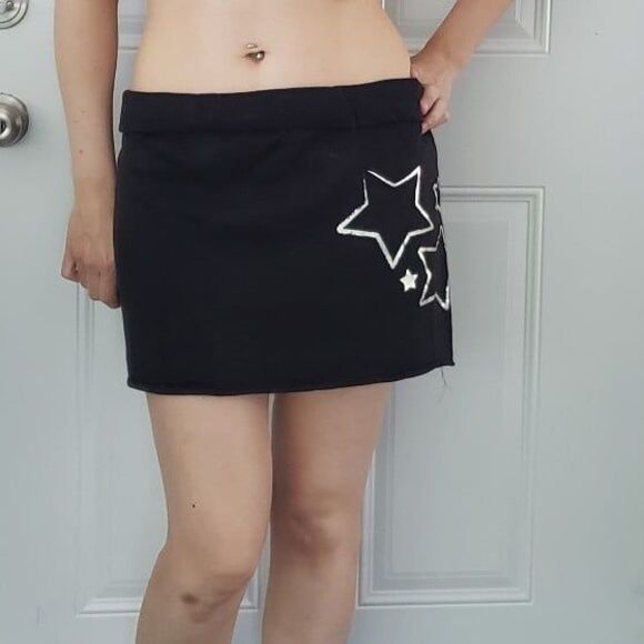 Y2K Black‎ Terrycloth Mini Skirt - Picture 1 of 5
